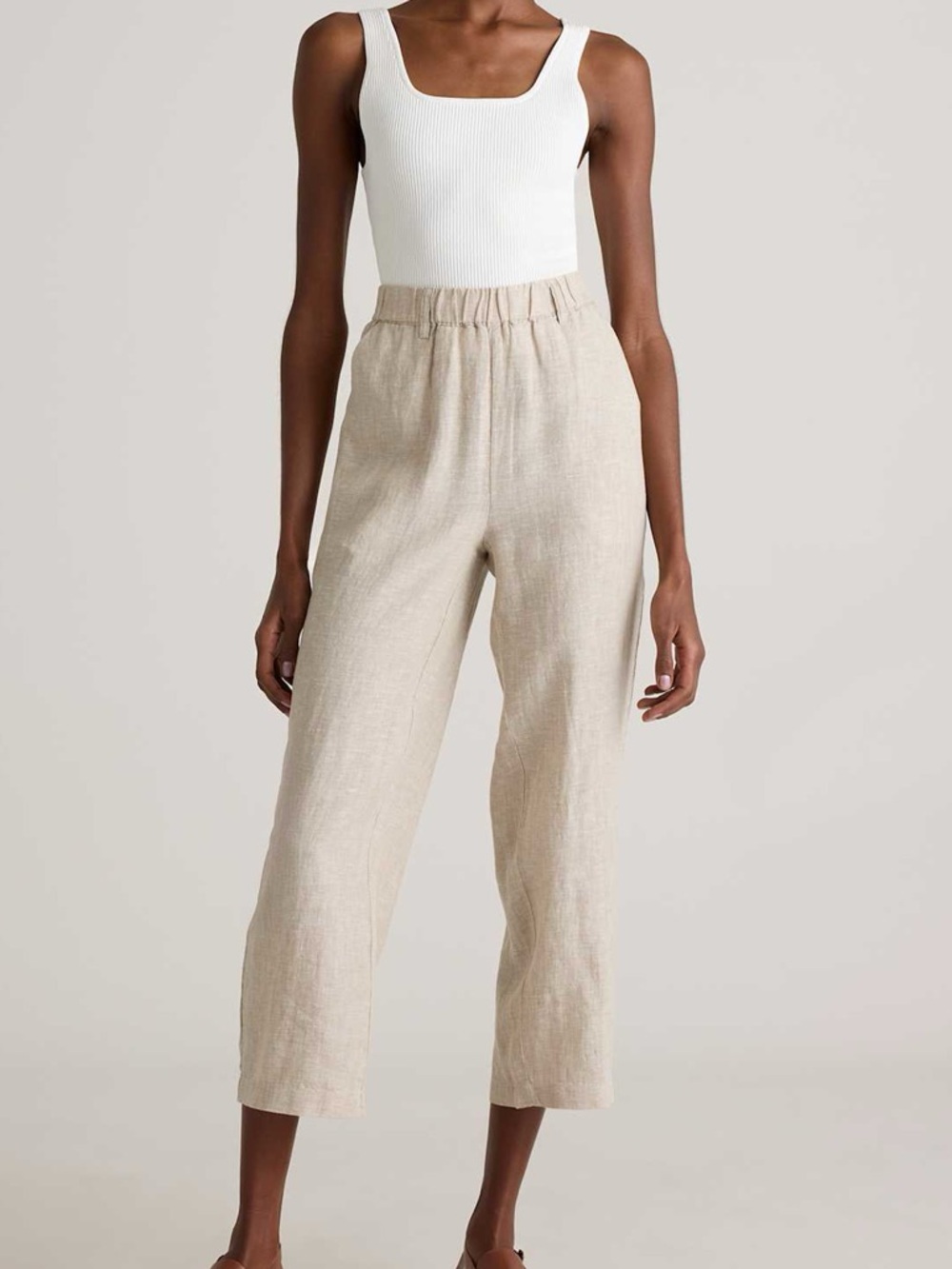 Quince 100% European Linen Pants Tapered Straight Leg